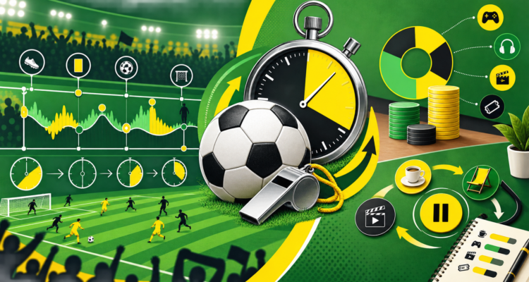 Ballon de football, horloge et cycle de budget personnel.